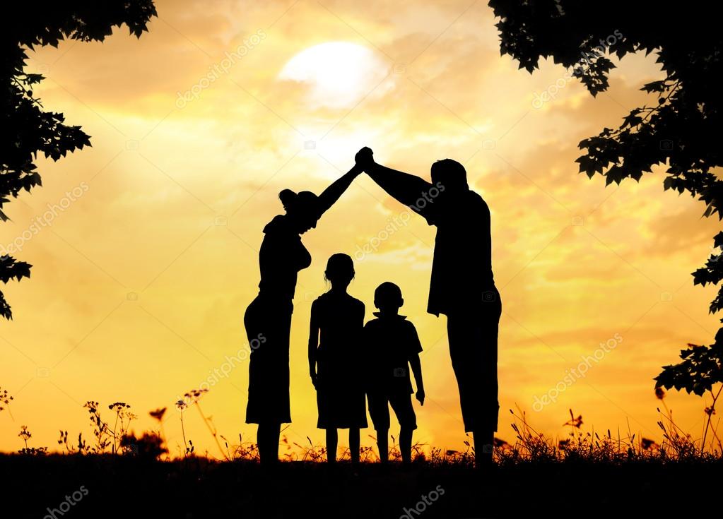 depositphotos 21532389 stock photo silhouette group of happy children